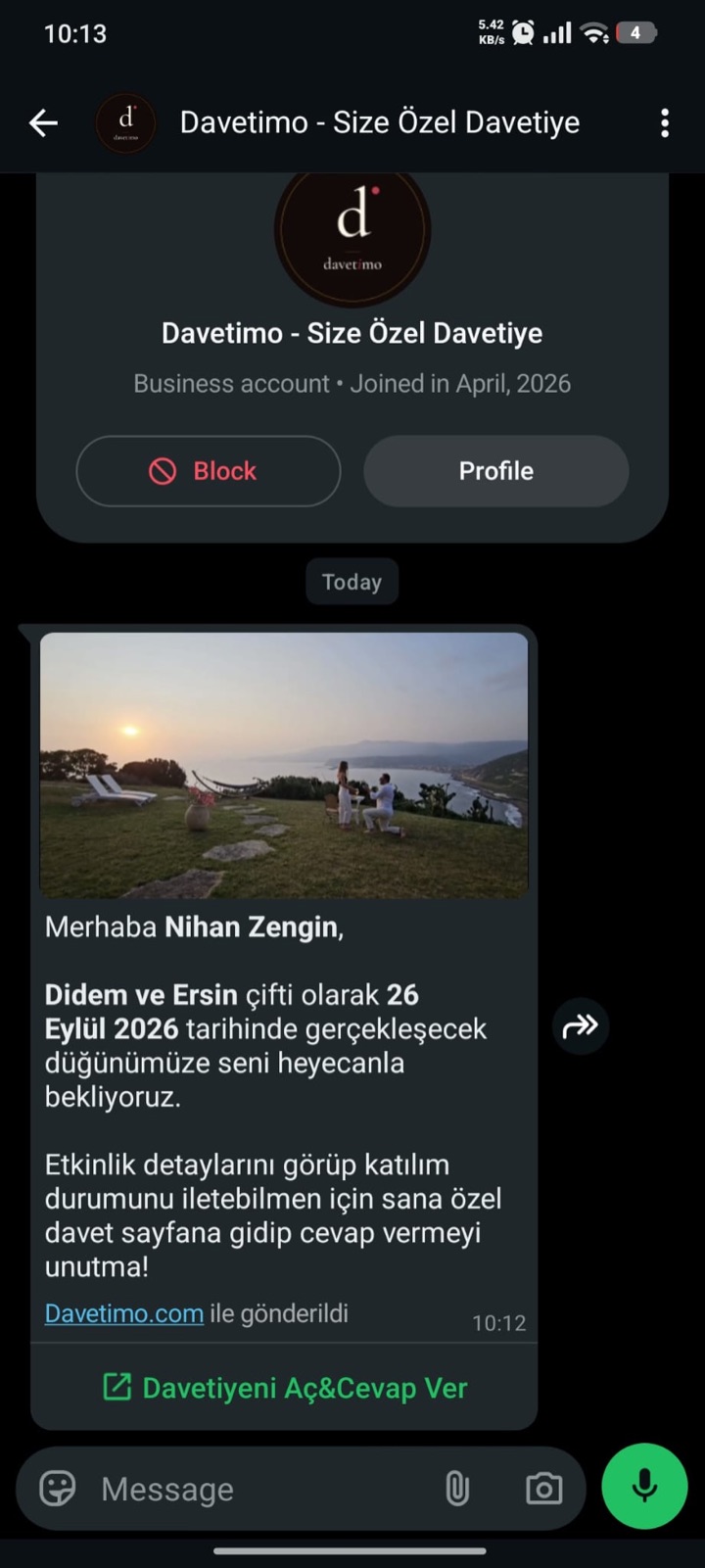 WhatsApp bulk invitation sending screen